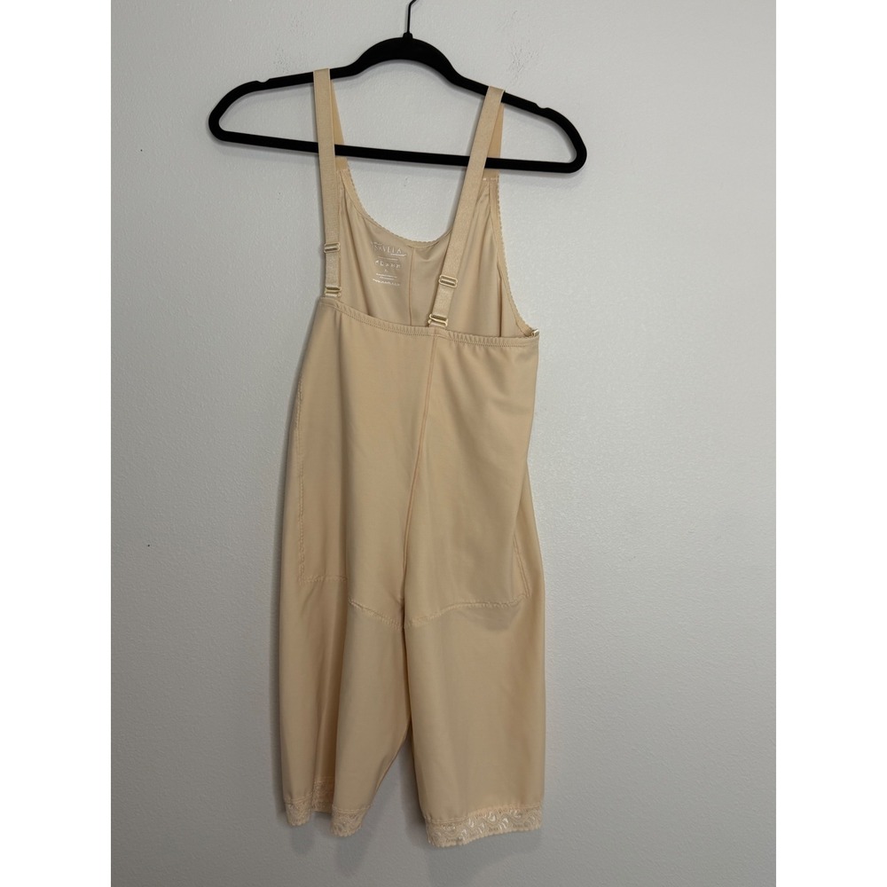 Isavela Compresswear Compression Bodysuit Beige Lace Trim XL Post Surgical Shape